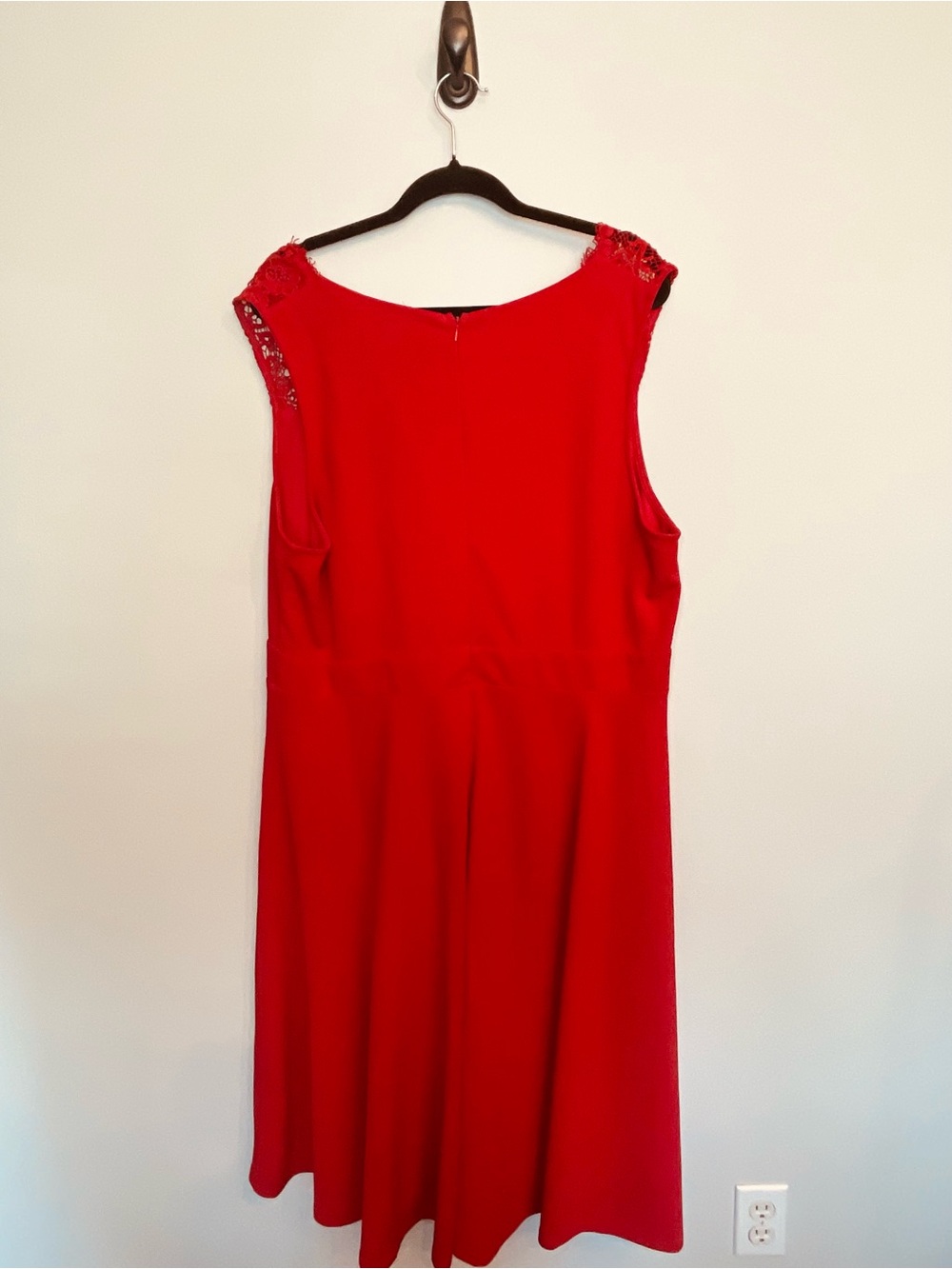 Soprano Red Lace-Trim Fit & Flare Midi Dress - Picture 5 of 11